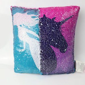Mermaid Unicorn Reversible Sequin Throw Pillow